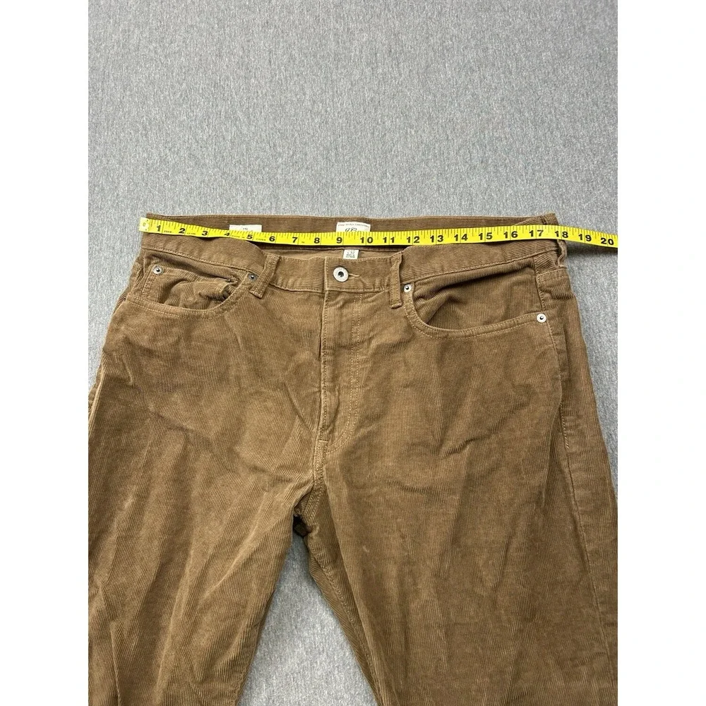 J Crew 770 Straight‎ Corduroy Pants Men's 35x32 Brown Cotton Flat Front